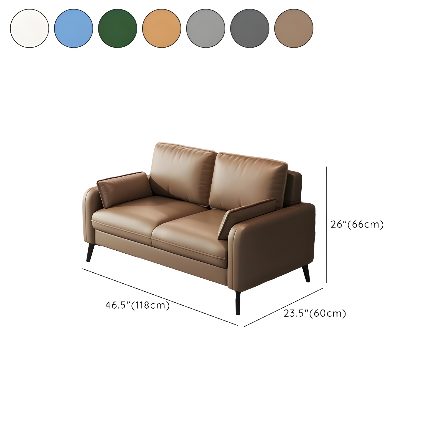 2-Seater Modern Cushioned Sofa with Bolster Pillows for Living Room - image 18