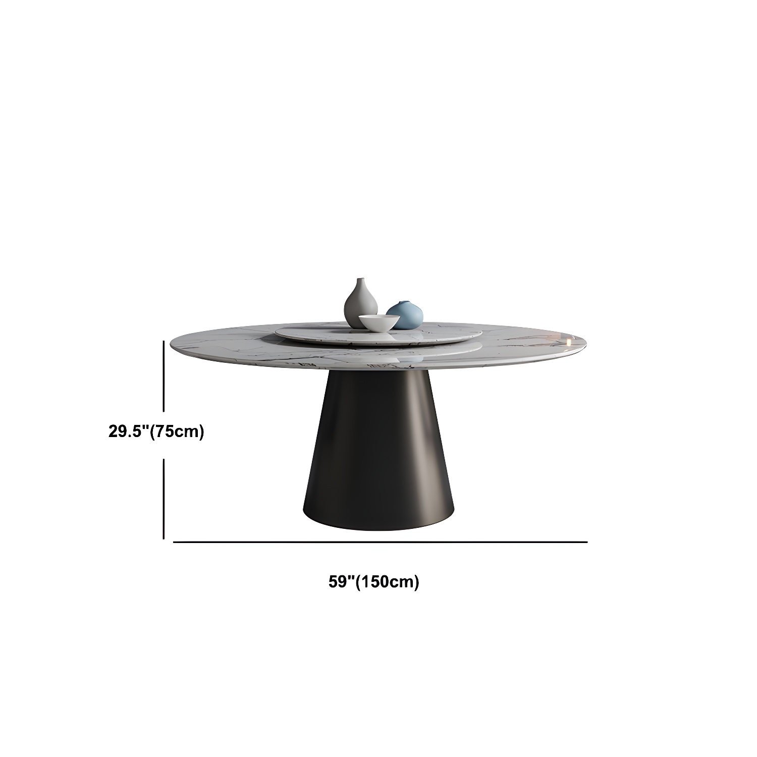 Contemporary Stone Round Dining Set 1/4/7/11 Pieces Turntable Dining Furniture for Home - image 12
