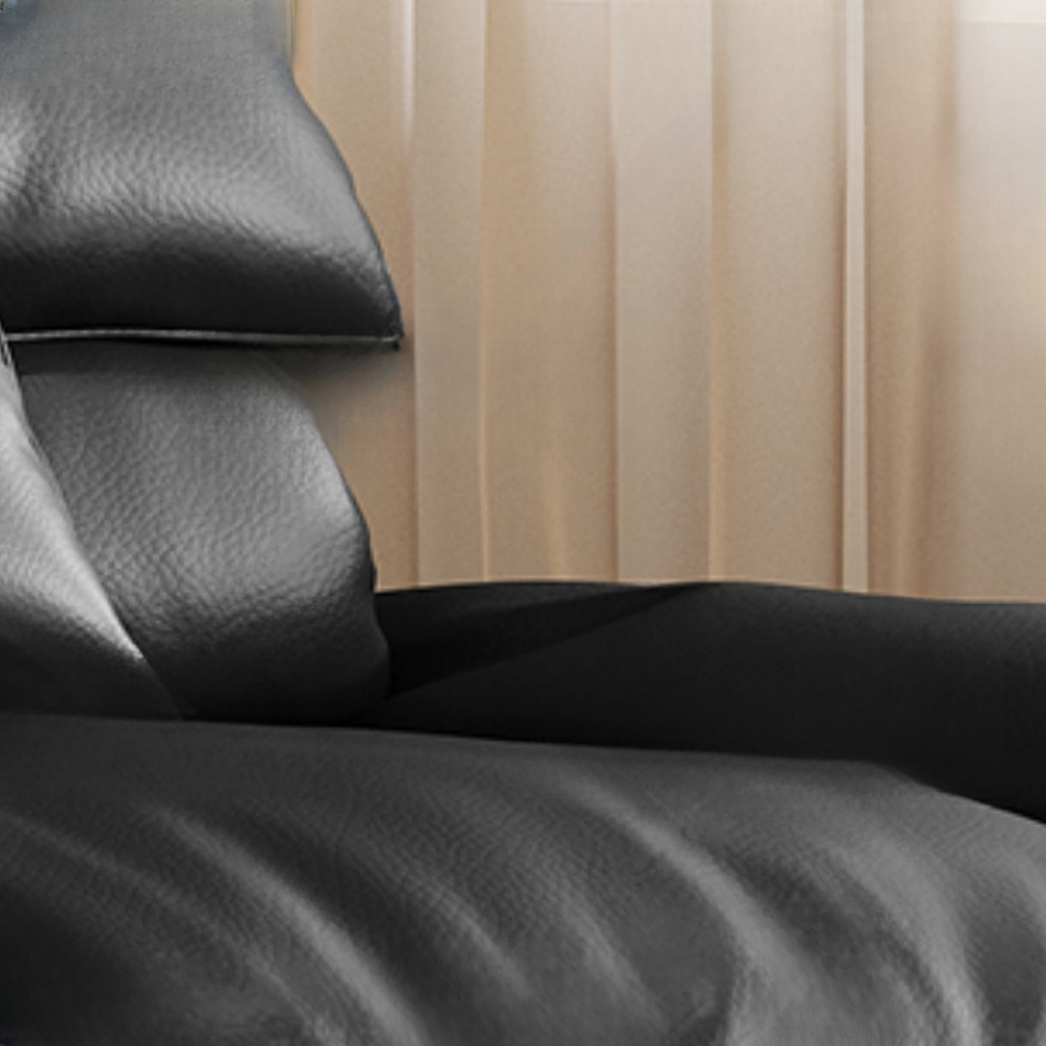 Contemporary Modern Solid Color Stain Resistant Standard/Single Sofa in Midnight Black, Seats 4/5/3 with 1 Pillow - image 6