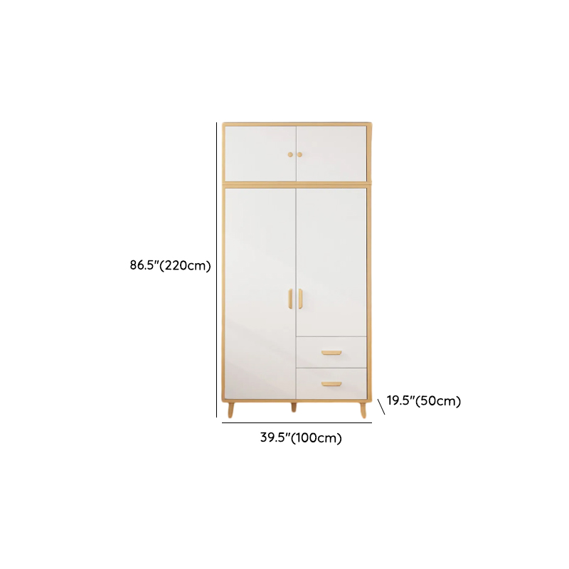 Natural Finish Self-supporting 2-Drawer Wardrobe in Solid and Manufactured Wood - image 18