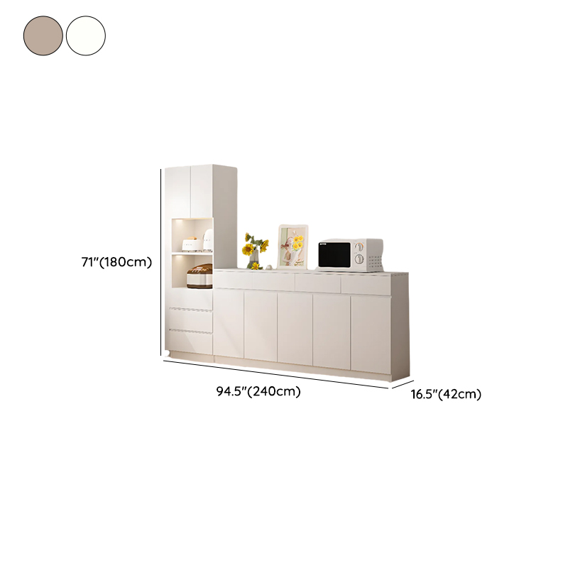 Simple Sideboard with Multiple Drawers, Closet Cabinet, Standard and Narrow Sizes, 1 or 2 Shelves, Wood Countertop, 2 to 5 Doors - image 21