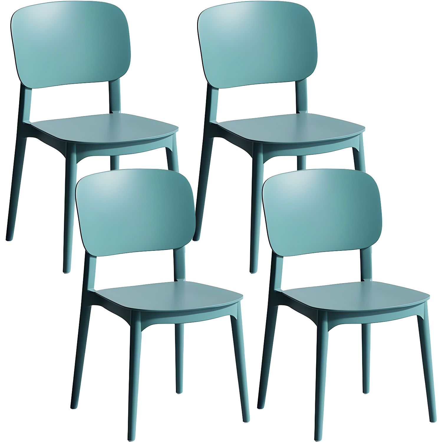 Scandinavian Style Stackable Kitchen&Dining Chair, Plastic and Non-Upholstered
