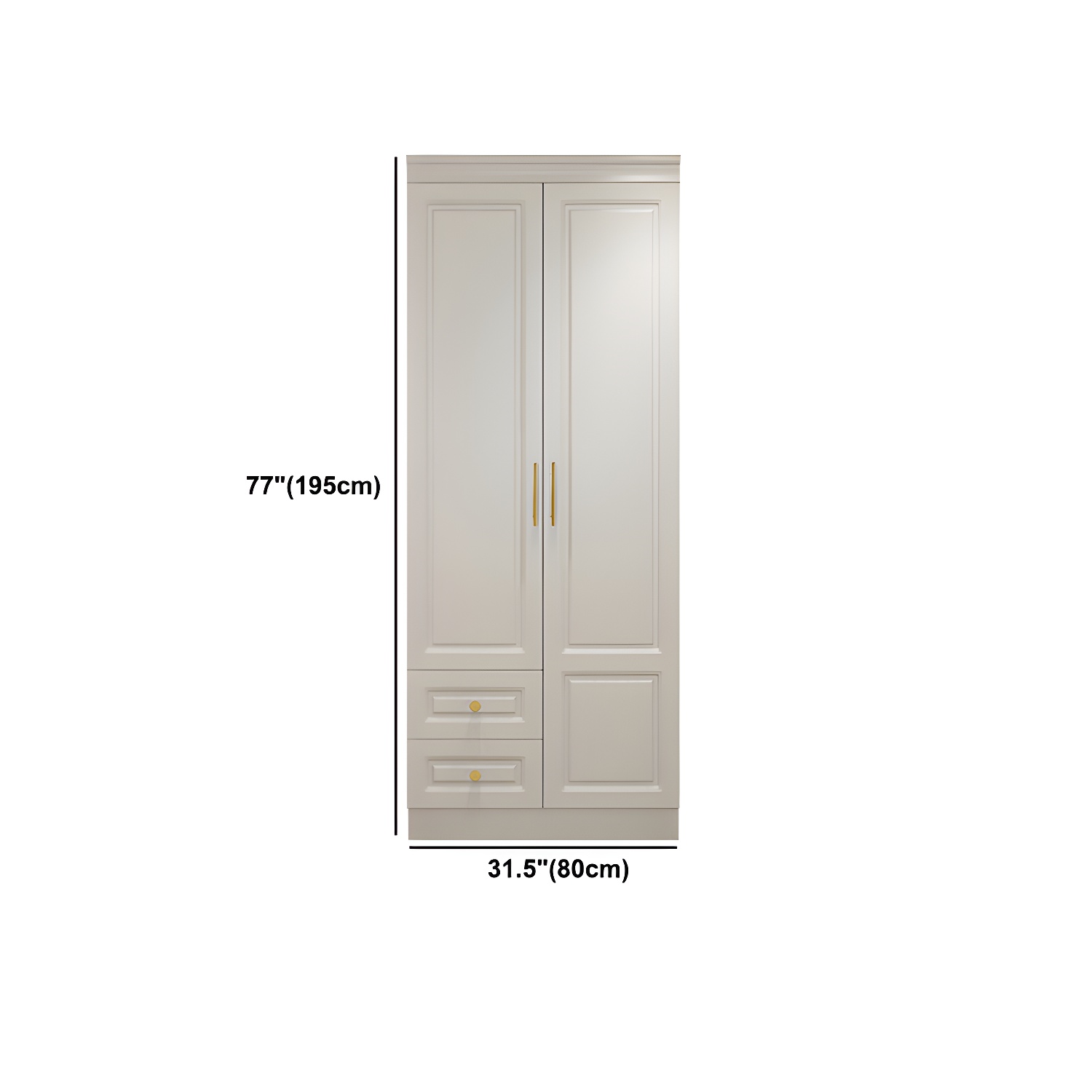 Hinged White Wardrobe Armoire Engineered Wood Wardrobe Closet - image 16