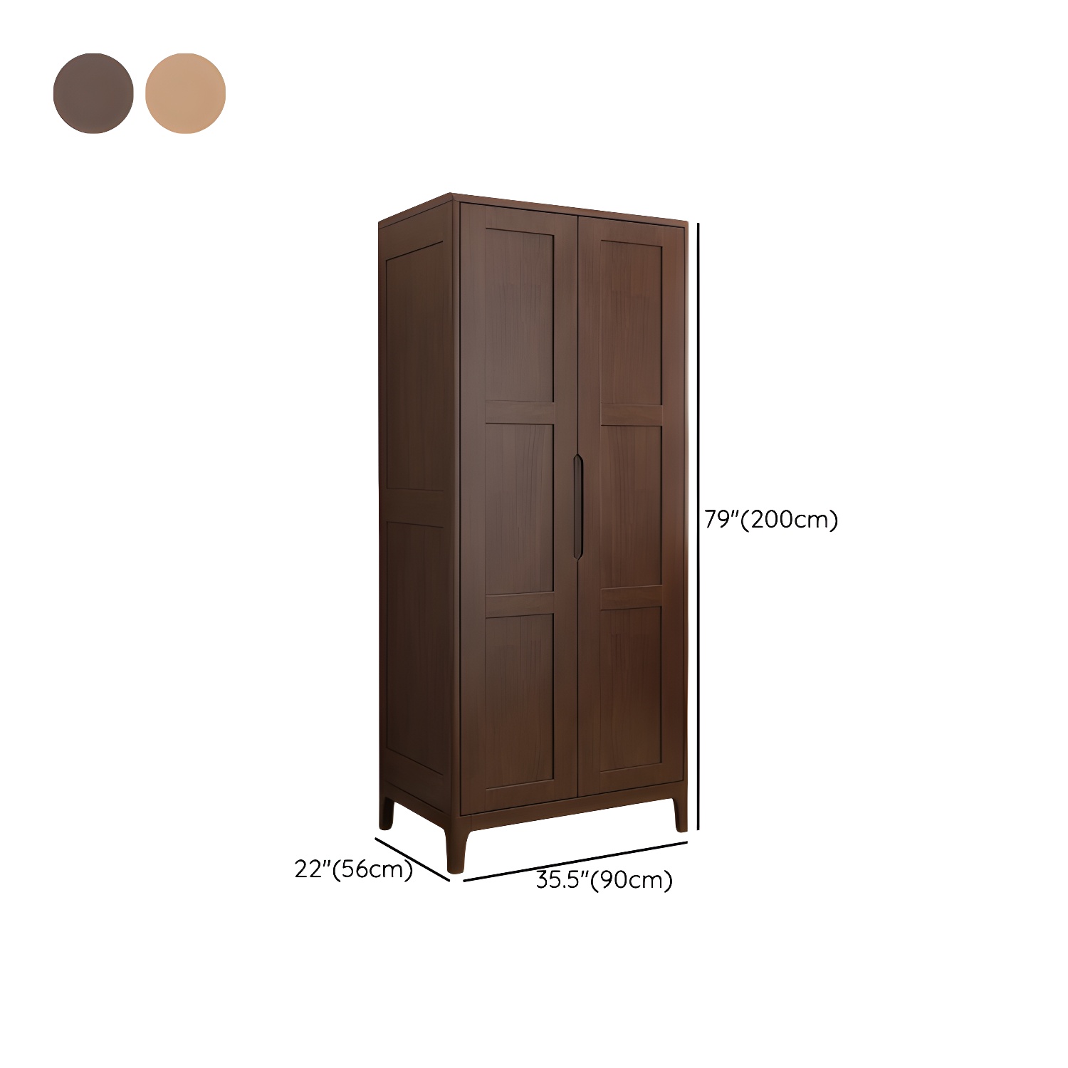 Modern Style Wardrobe Cabinet Wood Clothes Rail Wardrobe Armoire with Shelves - image 26