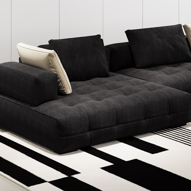 L-Shape Corner Sectional in Dark with Button-tufted Upholstery - image 3