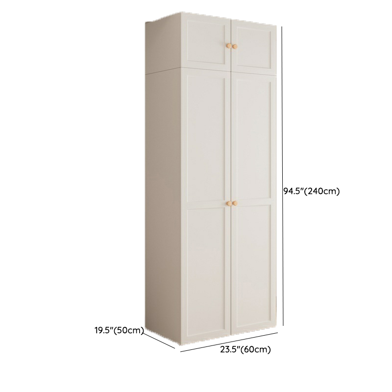 Modern White Wardrobe Armoire with Clothing Rod and Shelves - Soft Close, No Distressing - image 14