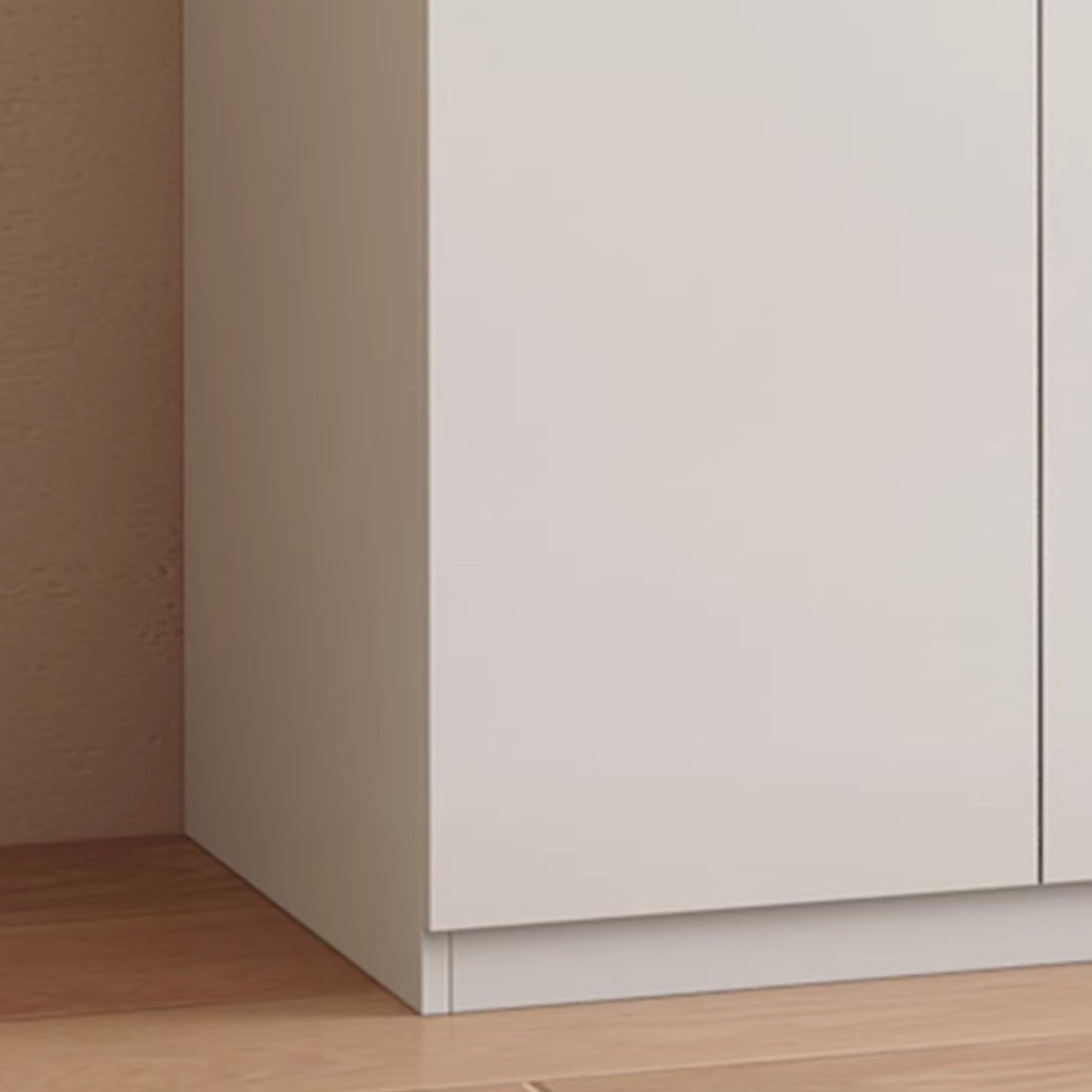 Sleek White Timber Contemporary Unattached Cabinet Armoire with 2 Drawers, Interior Shelves, and Hanging Rod - image 7