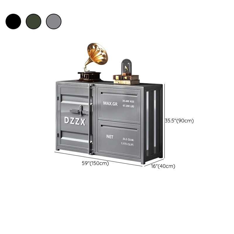 Industrial Metal Sideboard Credenza with Cabinets and Drawers - image 19