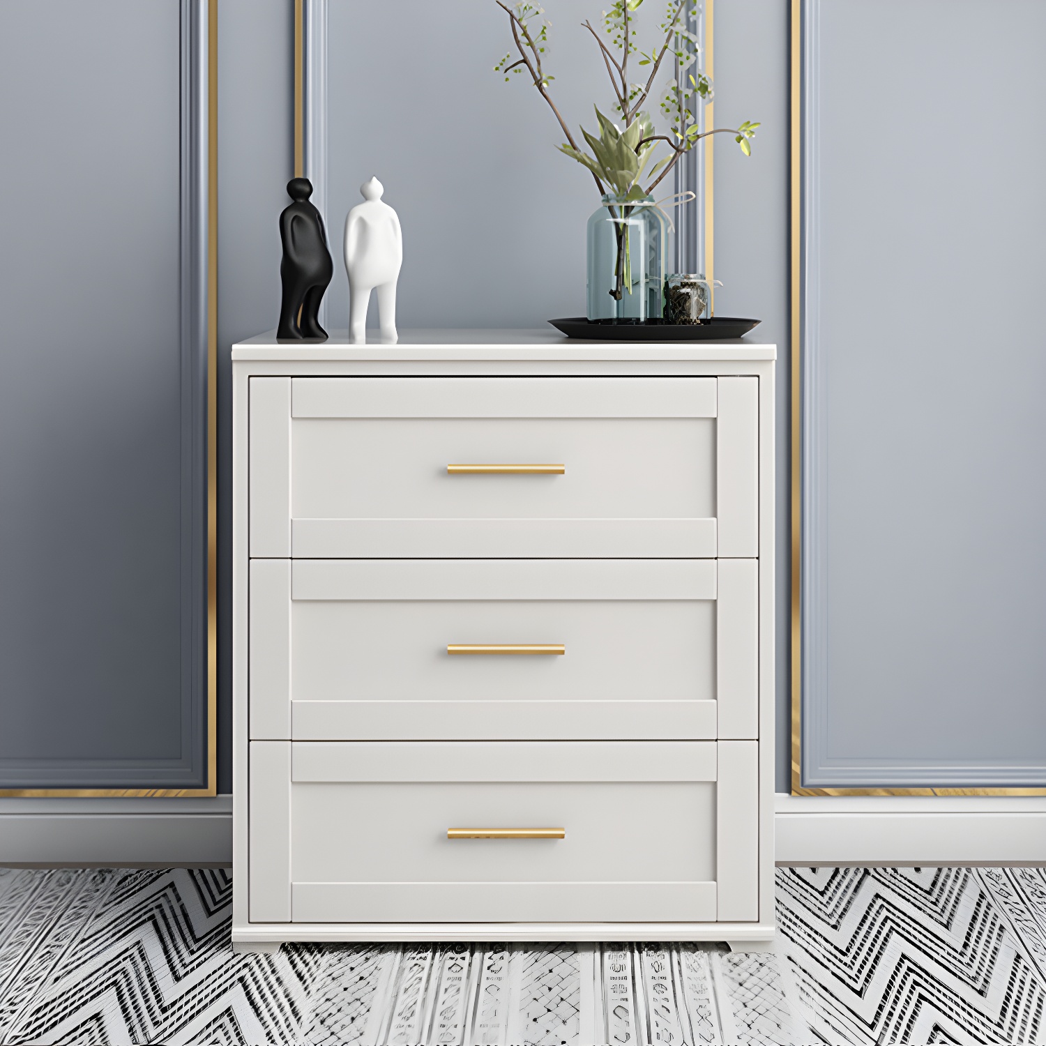 17.55-inch Width Solid Wood Storage Chest Classic Glam Storage Chest Dresser - image 11