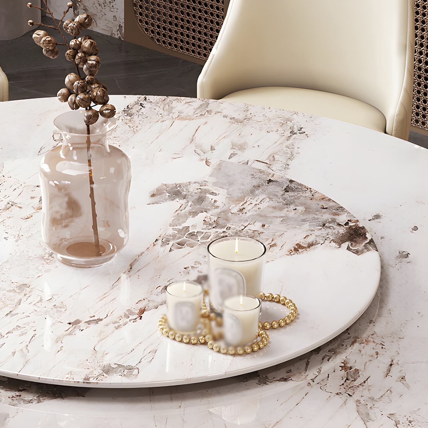 Glam 1/3/4/5/7 Pieces Dining Sets Round Dining Room Table Set - image 6