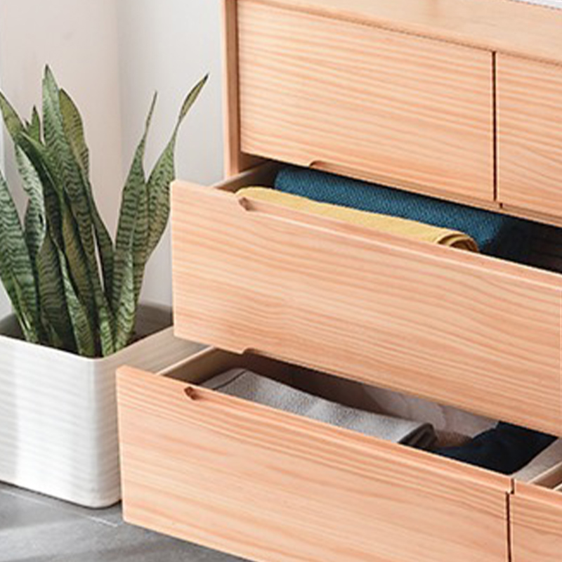 Five-Drawer Wooden Dresser, Natural Color, Modern Design, 50in Length, Pre-Drilled - image 15