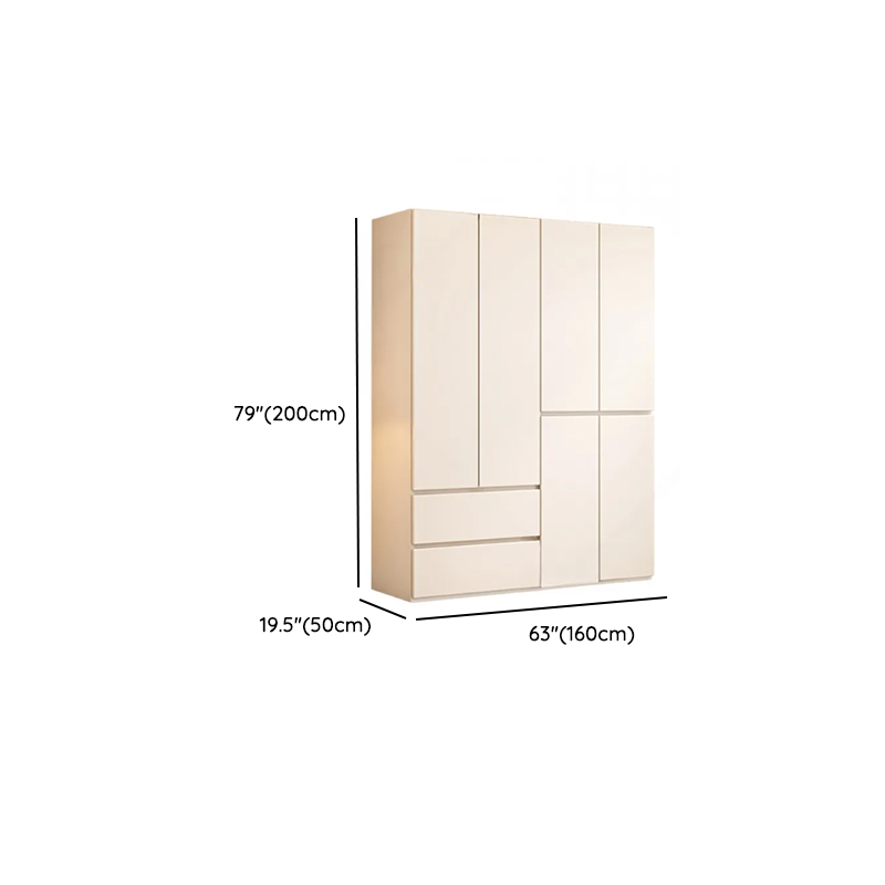 White Minimalist Wooden Independent Wardrobe Closet with 2 Drawers, Soft Close Door, and Interior Shelves - image 8
