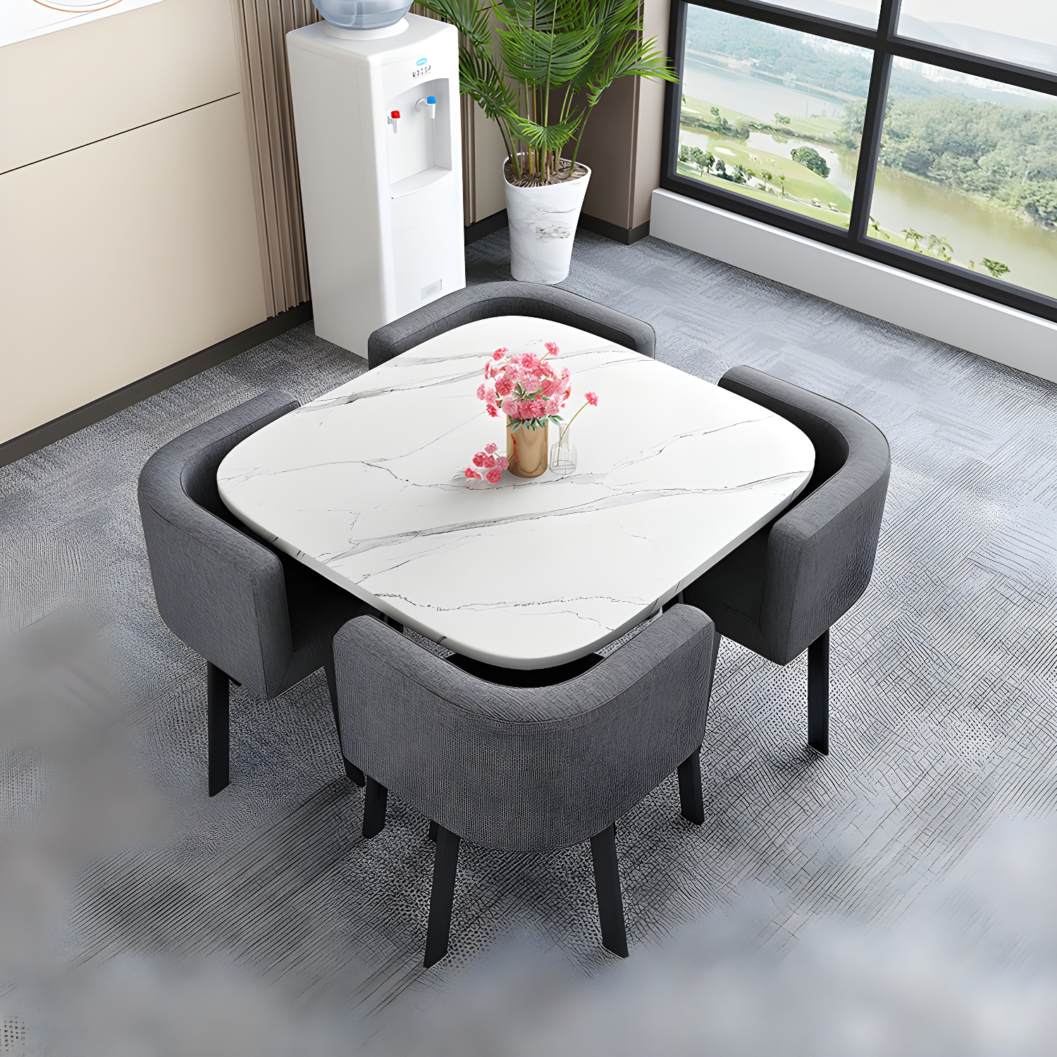 Modern Wood Dining Table Set 5 Pieces Dining Set for Home Use - image 18