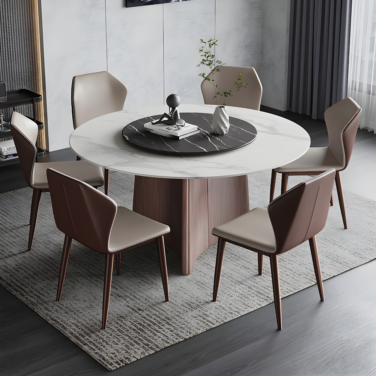 Modern Dining Table Set 1/3/4/7 Pieces with Metal Base Kitchen Furniture Set - image 3