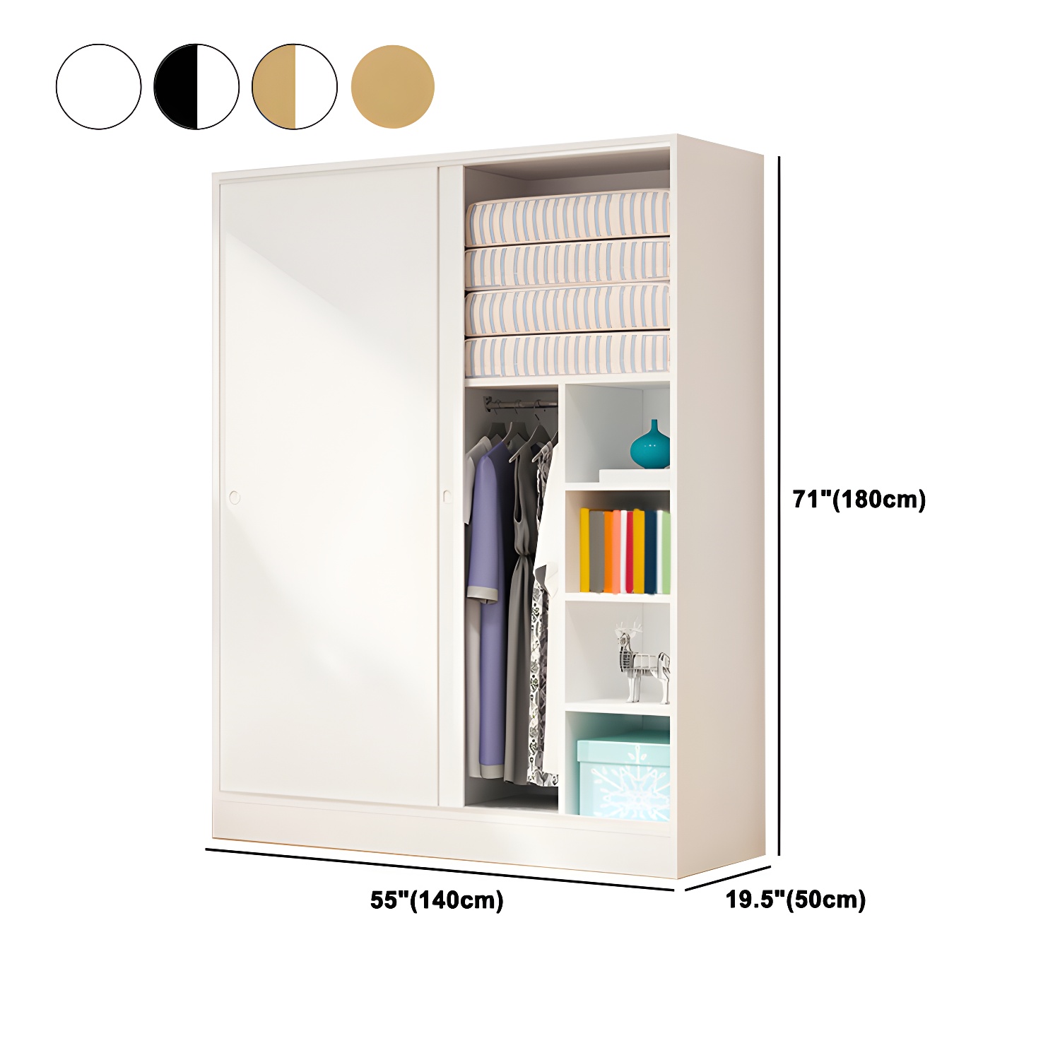 Contemporary Wardrobe Cabinet Sliding Storage Cabinet for Home - image 19