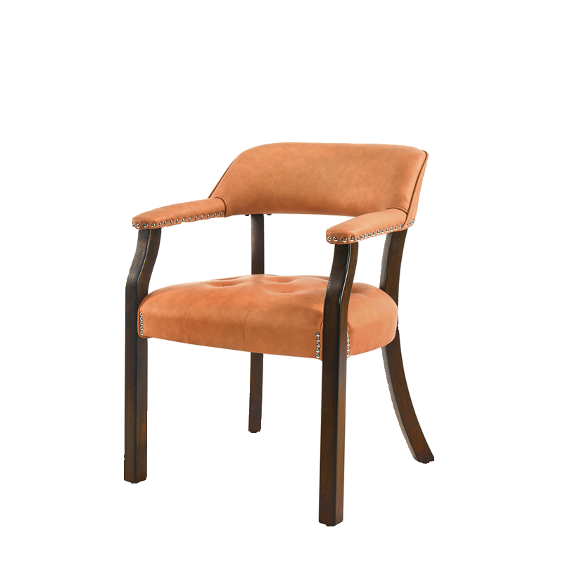 Sturdy Dining Room Arm Chair with Rollers, Decorative Nailhead, and Outlined Frame - image 8