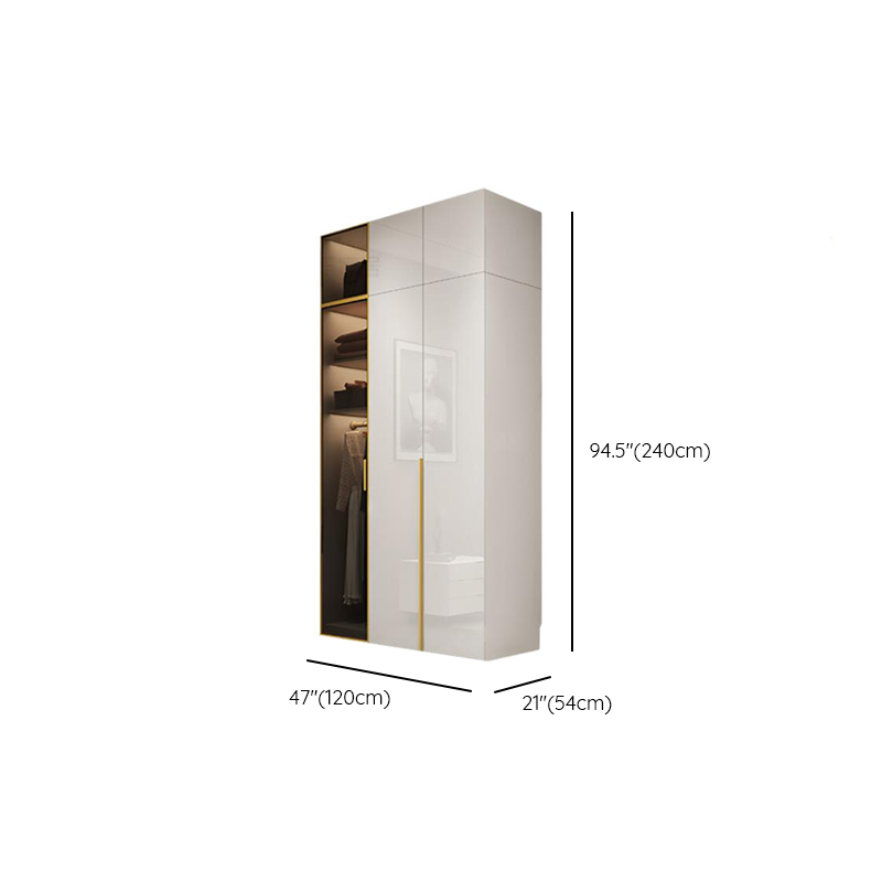 Chalk Minimalist Laminate Cabinet Armoire with Soft Close Drawer, Soft Close Door, Interior Shelves, and Clothing Rod - image 9