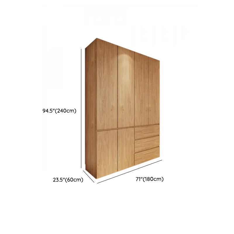 Wood Grain Minimalist Laminate Independent Wardrobe Closet with Soft Close Drawer, Soft Close Door, and Interior Shelves - image 22