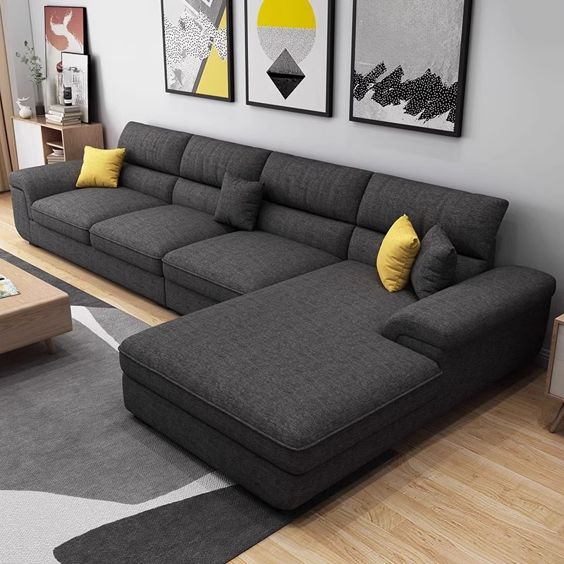 L-Shape Olive Green/Oatmeal/Midnight Black Right Upholstered Sofa Recliner in a Contemporary Style