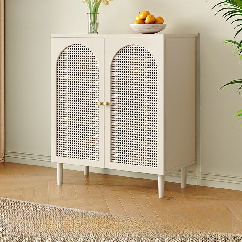 White Trendy Sideboard with 3 Drawers, Narrow/Standard Size, 3/6 Shelves, Lumber Countertop, and Glass-panel Door - image 11