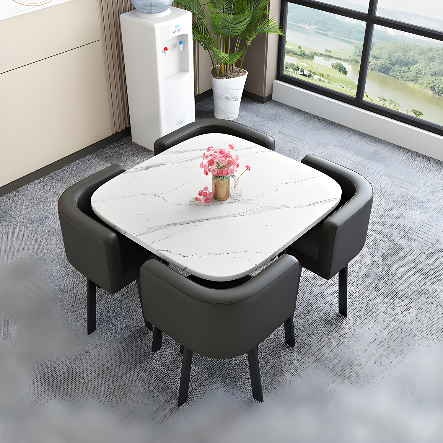 Modern Wood Dining Table Set 5 Pieces Dining Set for Home Use - image 15