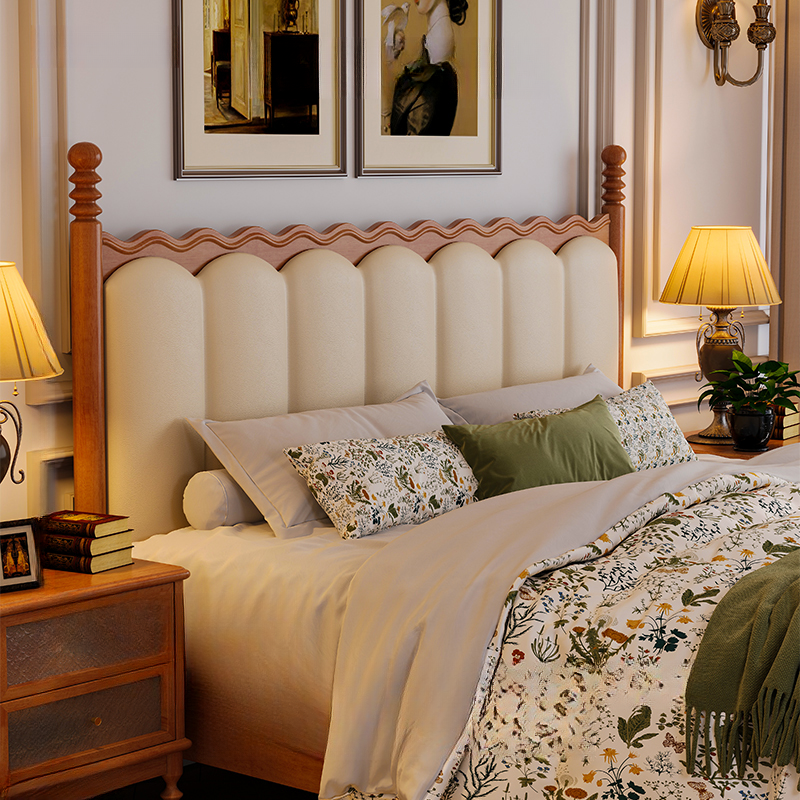 Contemporary Free-standing Standard Queen(60"W x 80"L)/Full(54"W x 75"L) Panel No Distressing With Legs in Wood and Sponge
