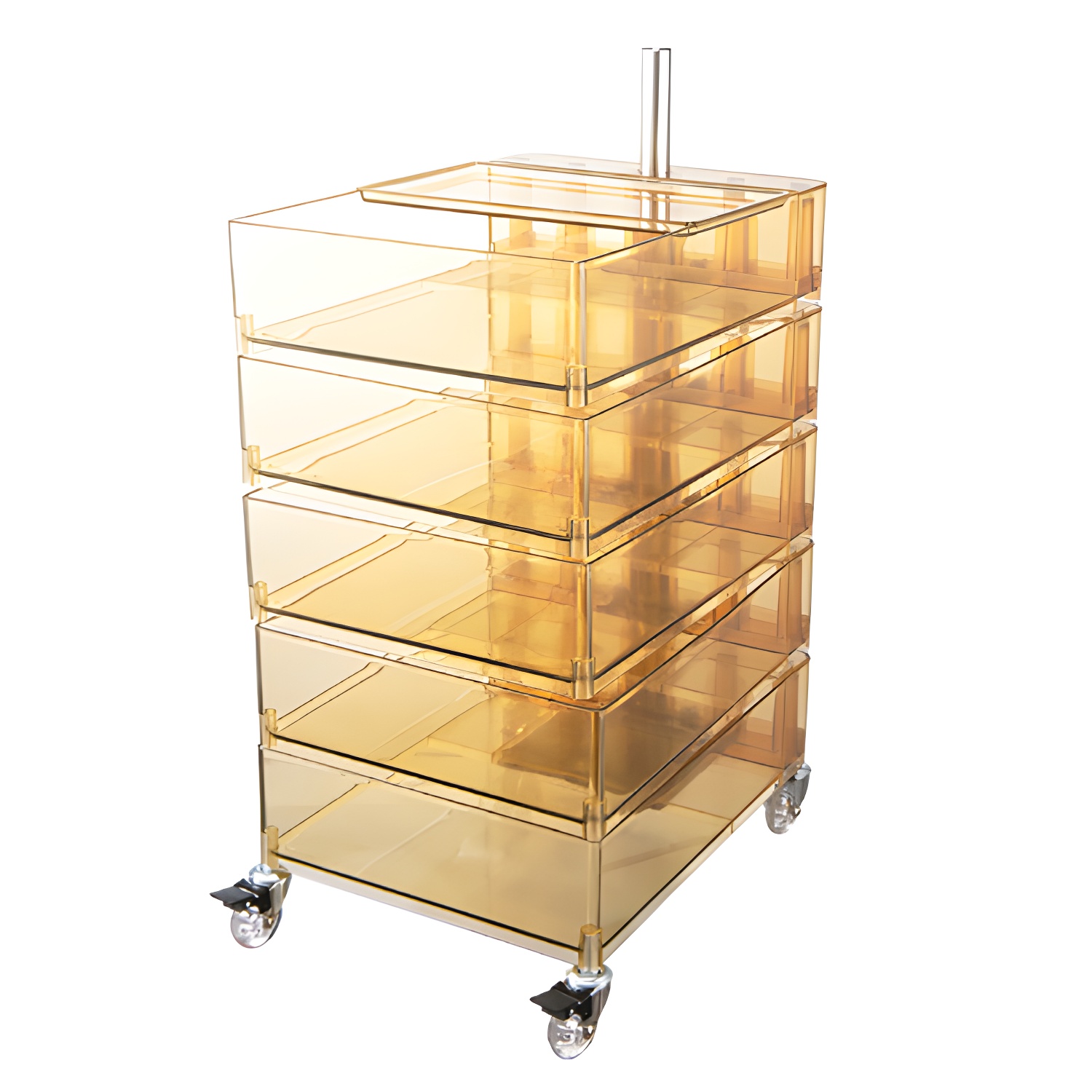 Plastic Five-Drawer Nightstand 28" H Night Table with Casters - image 5