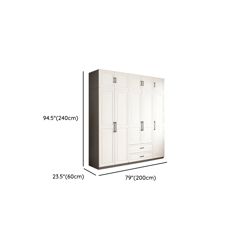 Chalk Minimalist Manufactured Wood Cabinet Armoire with 2-Drawer, Soft Close Door, Interior Shelves, and Clothing Rod - image 21