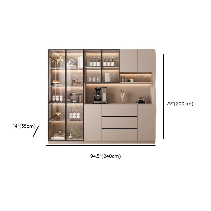 Wide/Standard/Narrow Modern Timber 3 Drawers 2 Shelves/3 Shelves/1 Shelf Glass Doors Pantry Hutch Sideboard - image 45