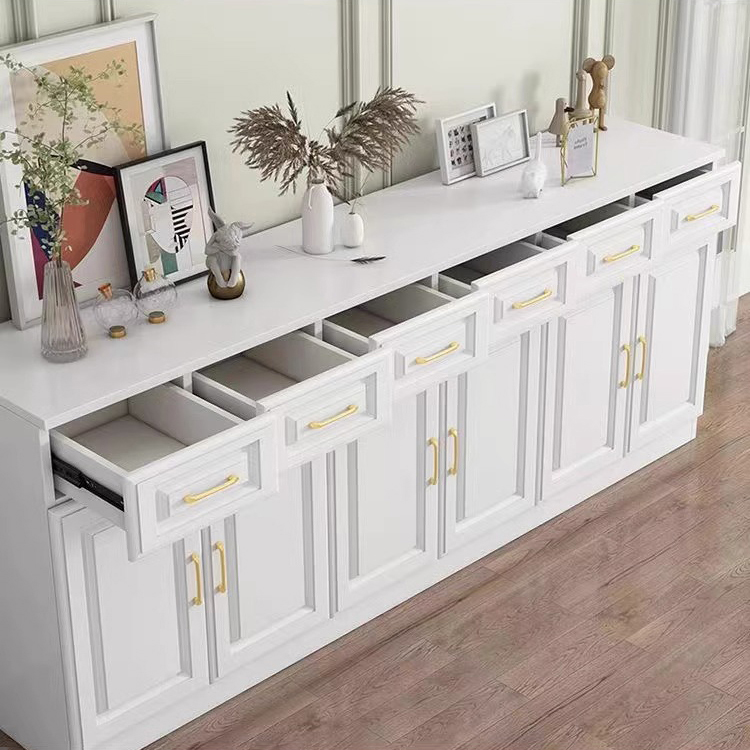 Detached Narrow/Standard Sideboard in Slab for Sitting Room with Pantry Hutch, 1 Shelf, 4 Doors/3 Doors/2 Doors and 4 Drawers/3 Drawers/2 Drawers in a Trendy Style - image 5