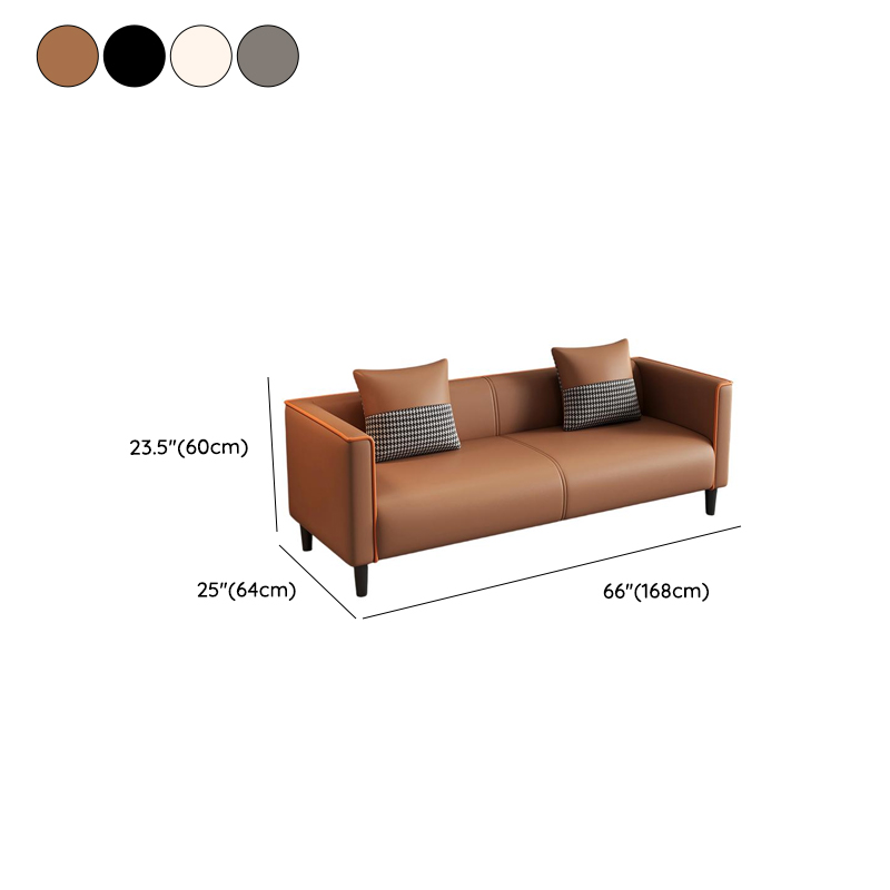 Trendy Solid Color Water Resistant Standard Sofa/Loveseat in Grey/Beige/Amber with Arm, Seats 3/2 People, and 2 Pillows - image 21