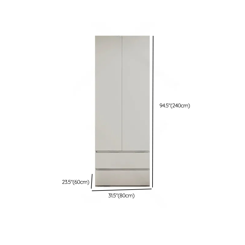 Cream Trendy Reclaimed Wood Wardrobe Armoire with Soft Close Drawer, Soft Close Door, Interior Shelves, and Clothing Rod - image 59