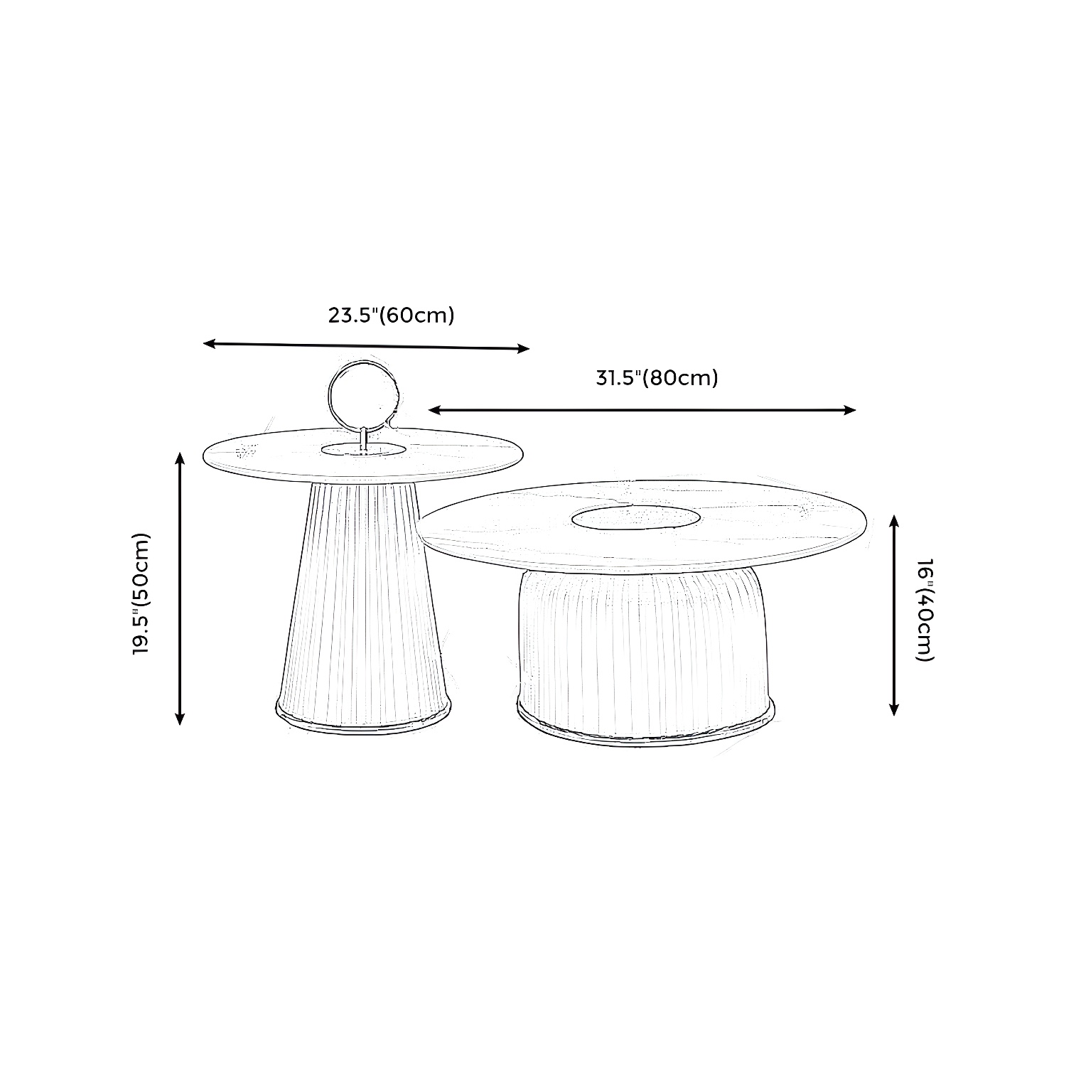Modern Metal Cocktail Table Round Pedestal Coffee Table - White - image 17
