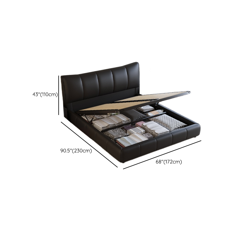 Ink Simplistic Storage Bed/Platform Bed in Genuine Leather with Leg for Bedroom - image 14