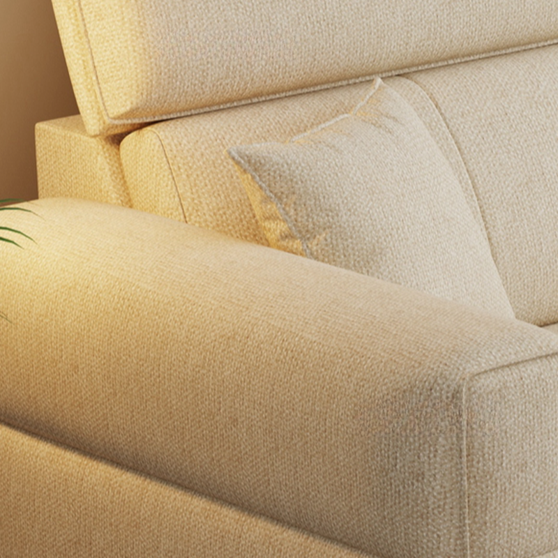 3 Pc Contemporary Modern L-Shape Sofa Chaise in Grey/Cream with Square Arm & Cushion Back - image 12