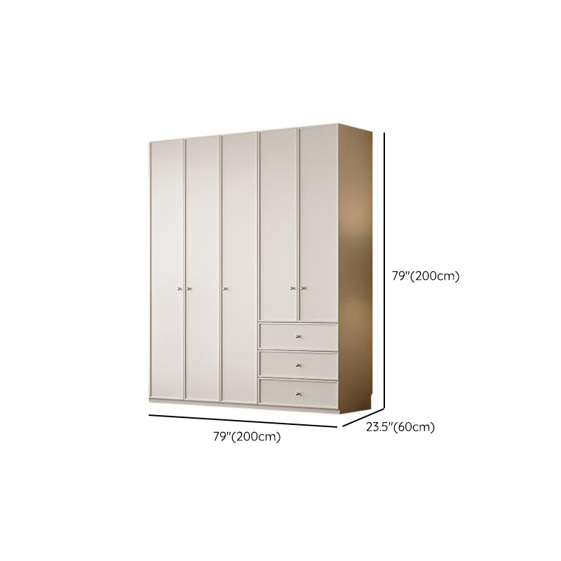 Chalk Modern Wooden Standalone Almirah with 3-Drawer/6-Drawer, Interior Shelves, and Hanging Rod - image 10