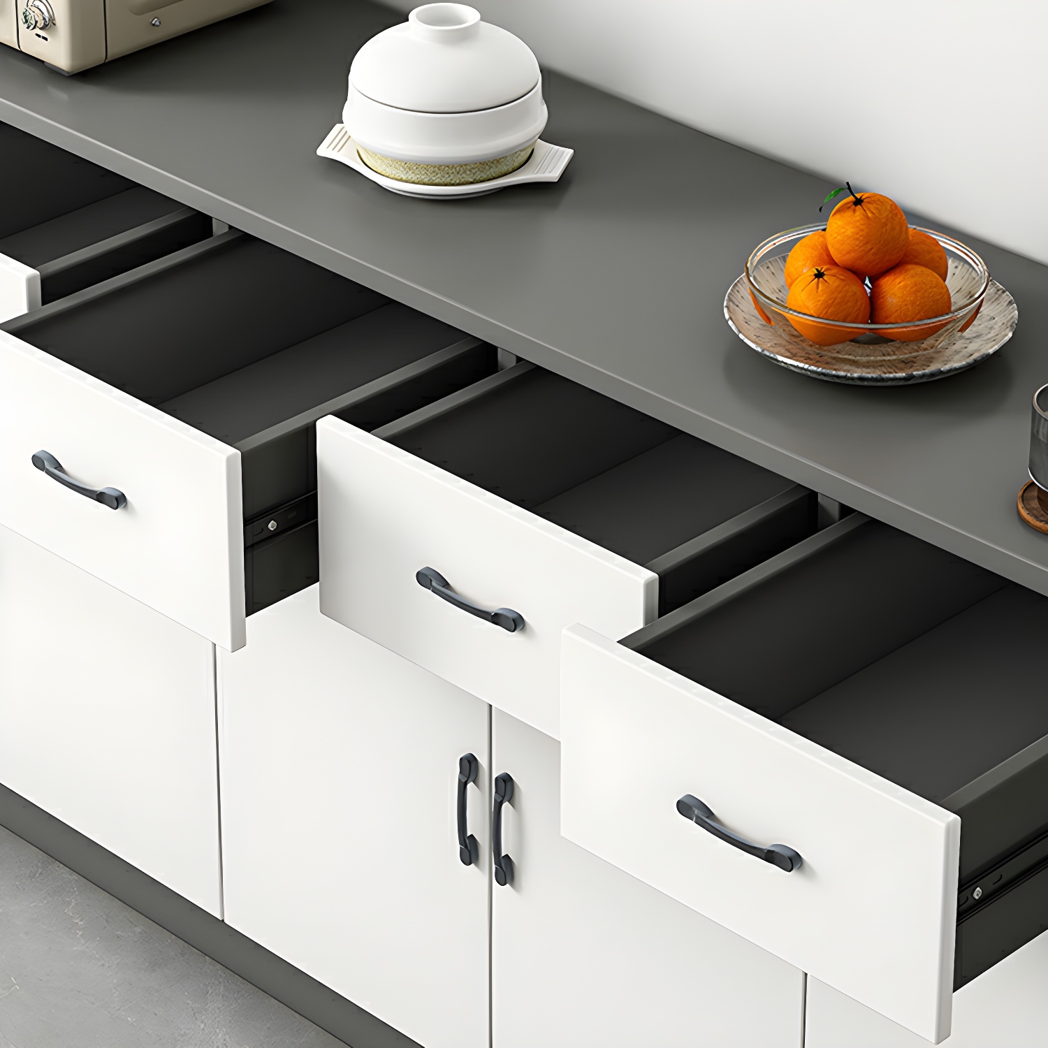 Modern Wood Sideboard Credenza with Drawers and Cabinets - Functional Storage Solution - image 11