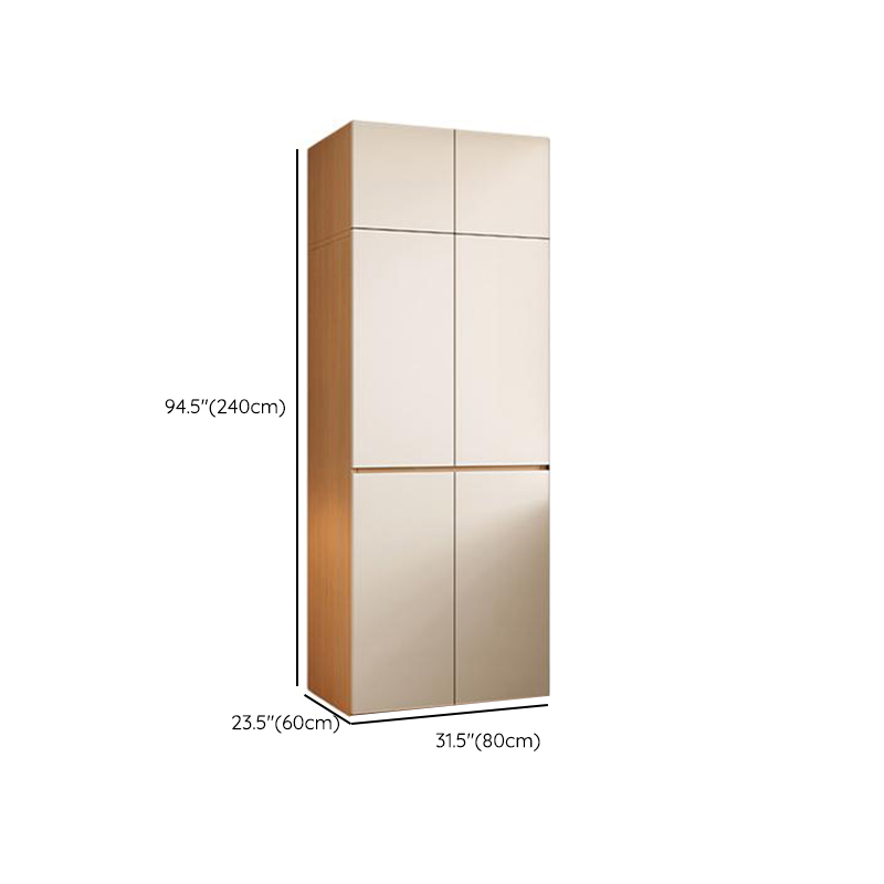 Wood Grain Minimalist Laminate Wardrobe Closet with Soft Close Drawer and Door, Interior Shelves, and Clothing Rod - image 10