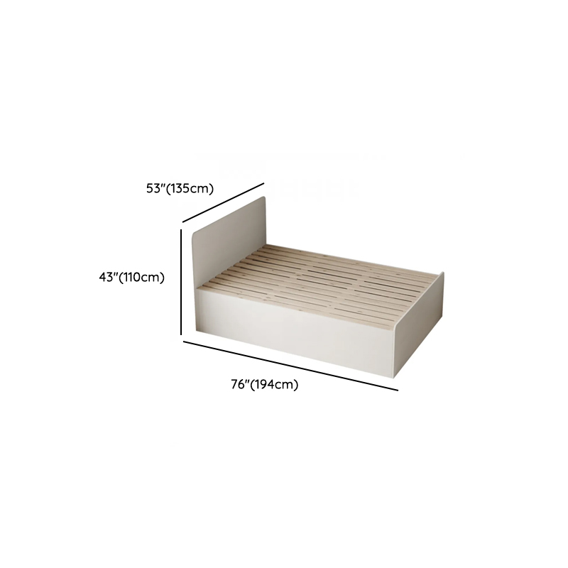 White Contemporary Solid Color Panel Bed with Lumber Slats for Bedroom - image 20
