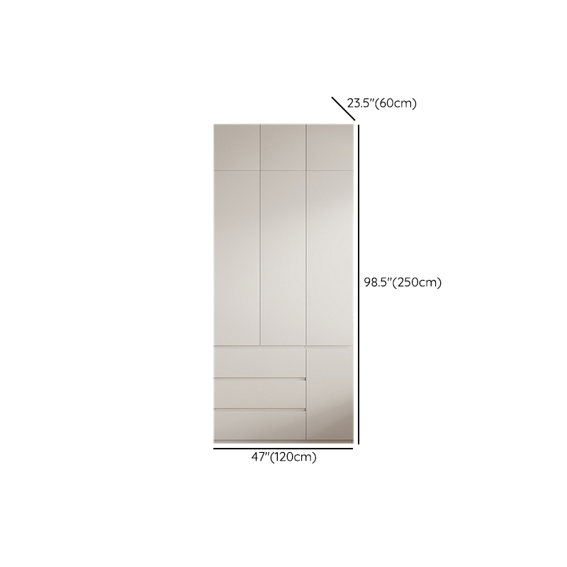 White Modish Manufactured Wood Armoire Cabinet with Soft Close Drawer, Soft Close Door, Interior Shelves, and Clothing Rod - image 9