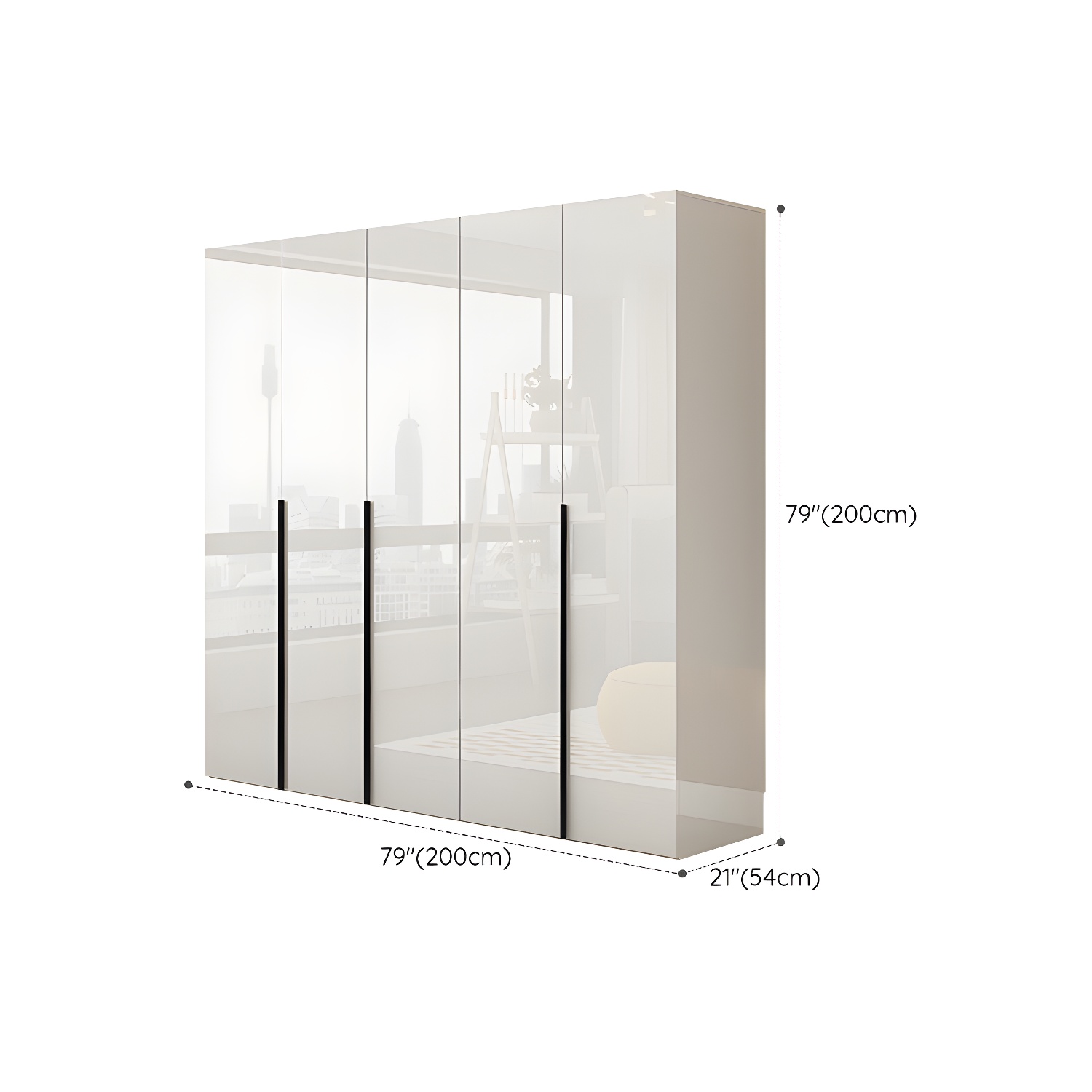 Solid Wood White Wardrobe Armoire with Drawers, Clothing Rod, and Shelves - image 16