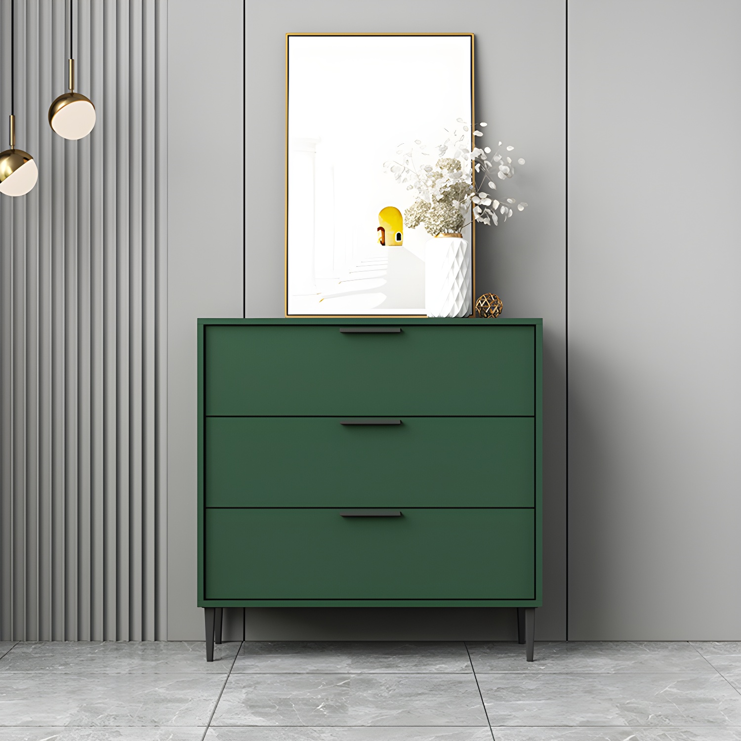 Modern Horizontal Storage Chest Dresser Wooden Storage Chest with Drawers - image 2