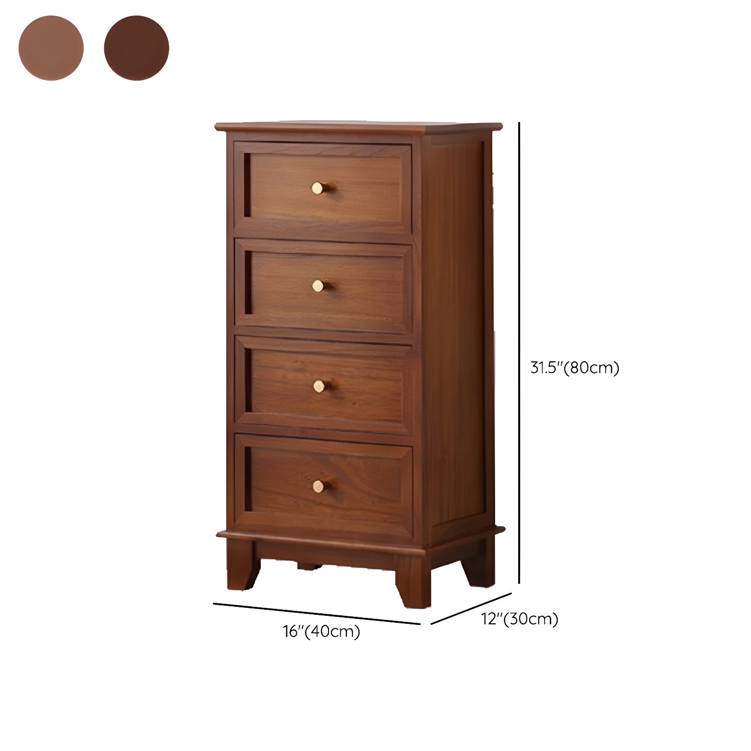 Scandinavian Wood Accent Chest with Drawers - Small Sized Rectangle Cabinet for Storage - image 11