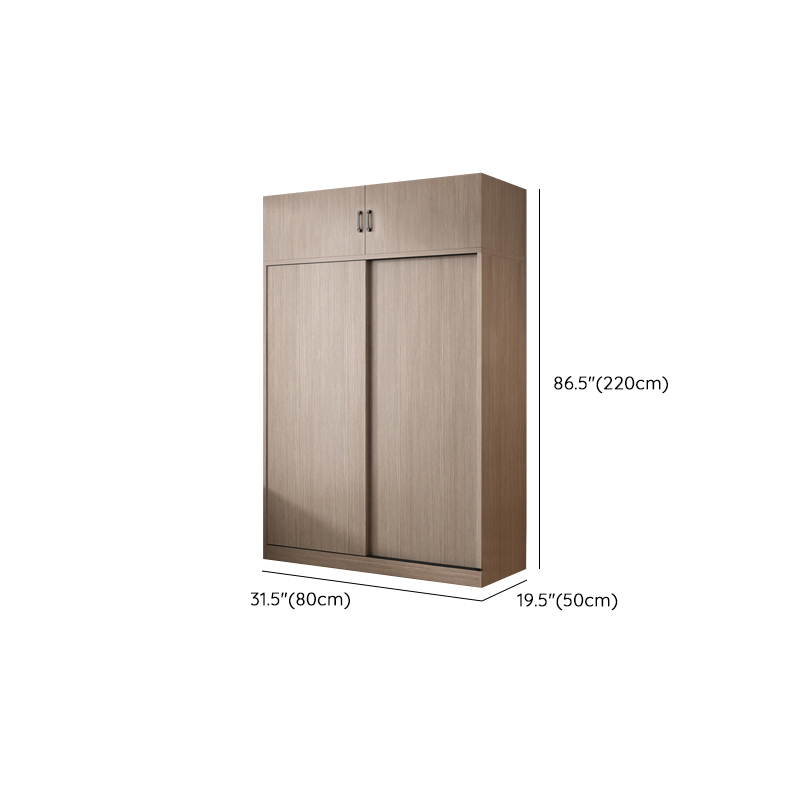 Sleek Natural Finish Modern Wooden Standalone Wardrobe Closet with Soft Close Features and Hanging Rod - image 17