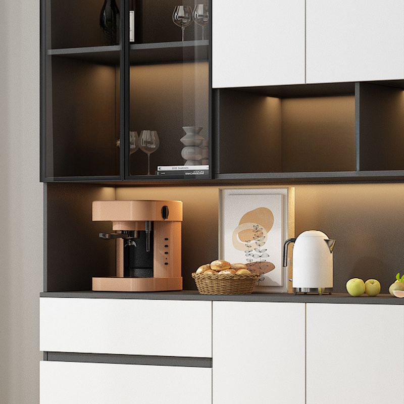 Two Toned Unclosed & Self-supporting Wide Sideboard with 2 Shelves & Benchtop - image 21