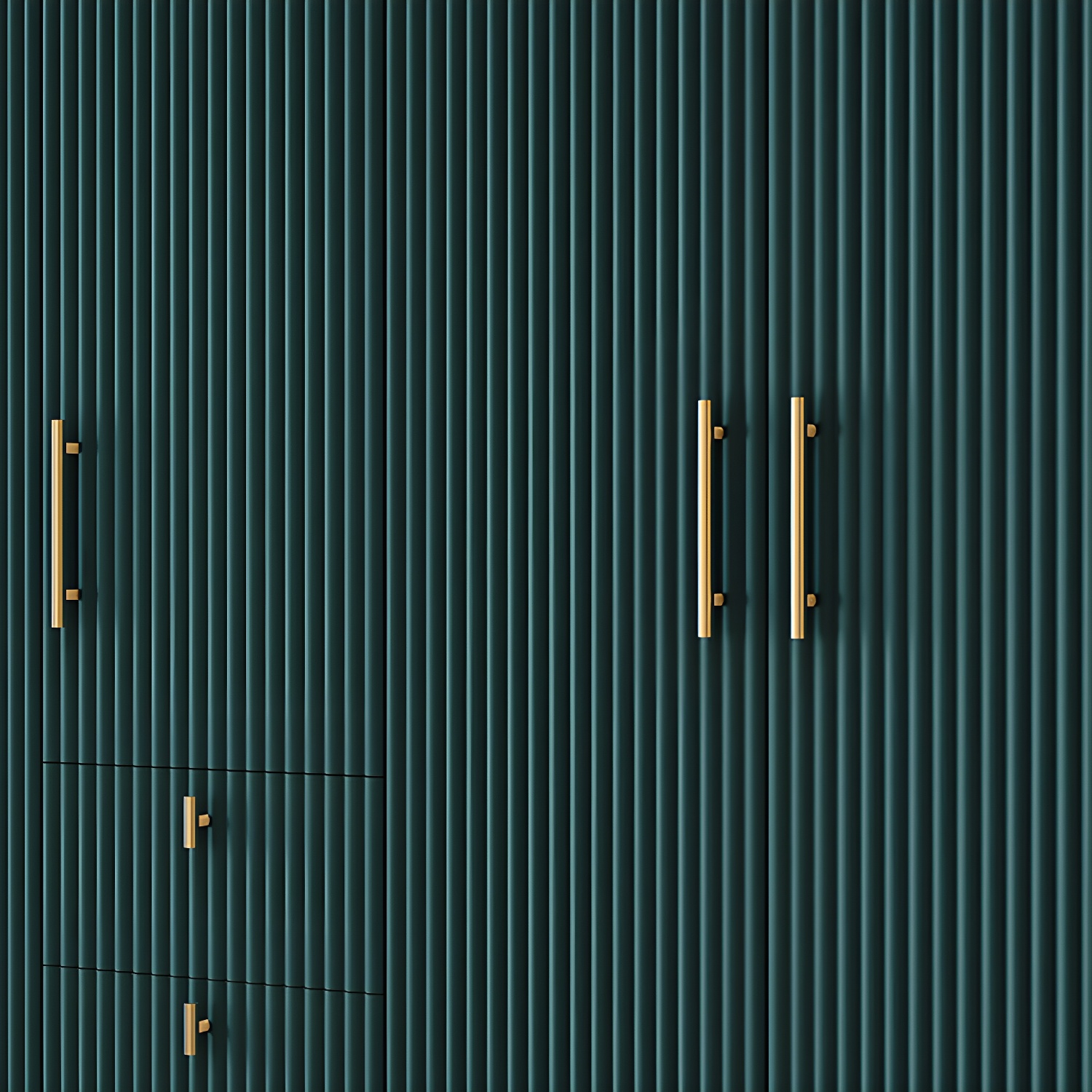 Modern Wardrobe Cabinet Engineered Wood with Garment Rod in Green/Blue/White/Grey - image 11