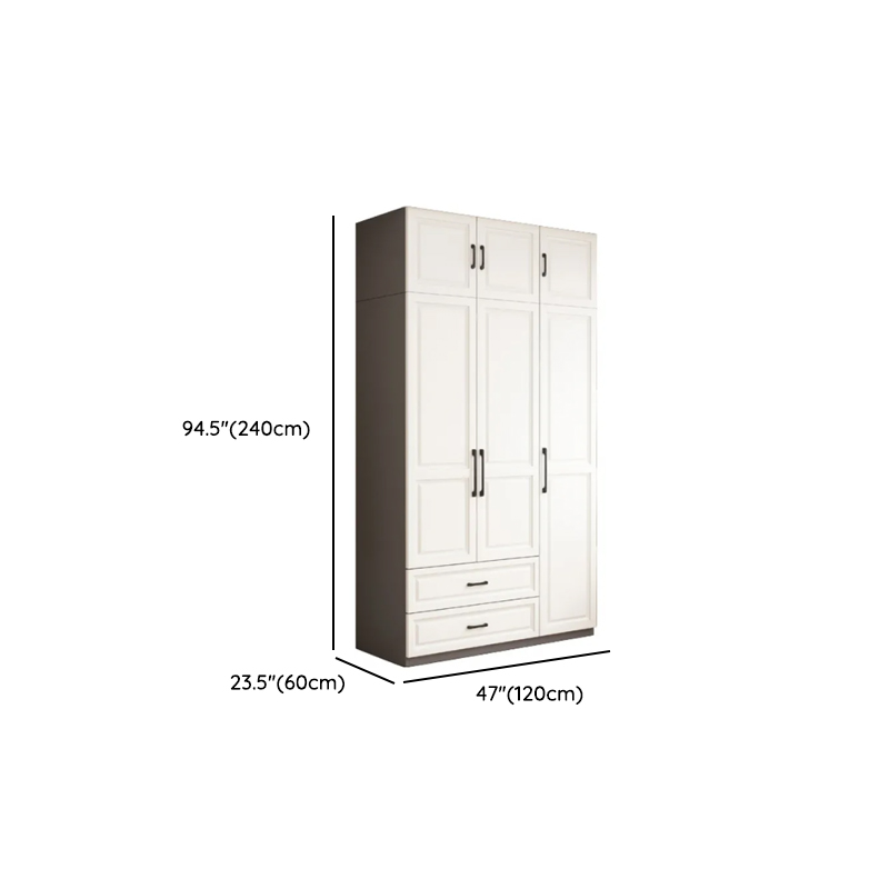 Chalk Minimalist Manufactured Wood Cabinet Armoire with 2-Drawer, Soft Close Door, Interior Shelves, and Clothing Rod - image 12