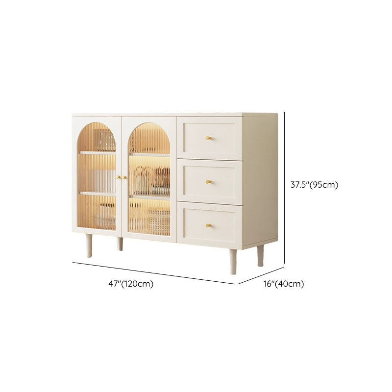 White Modern Manufactured Wood Buffet Server for Living Room - image 15