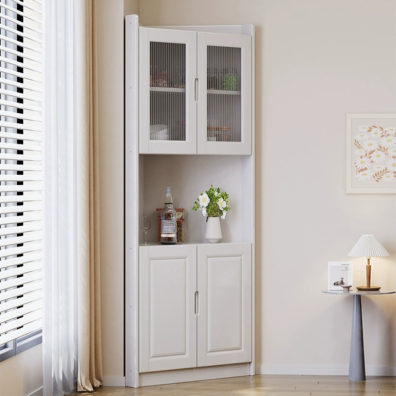Independent Rubberwood Utility Storage Cabinet with Shelves, Living Room - image 5