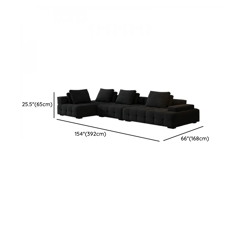Cotton Midnight Black Standard/Single Sofa with Armrest and 4/3/1 Pillows - image 20